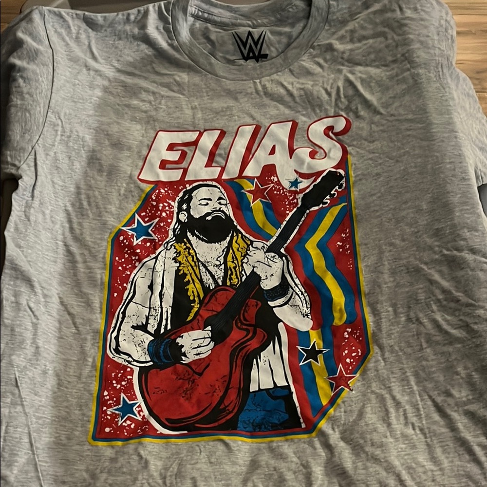 WWE Gray and Red Elias Short Sleeve Tee